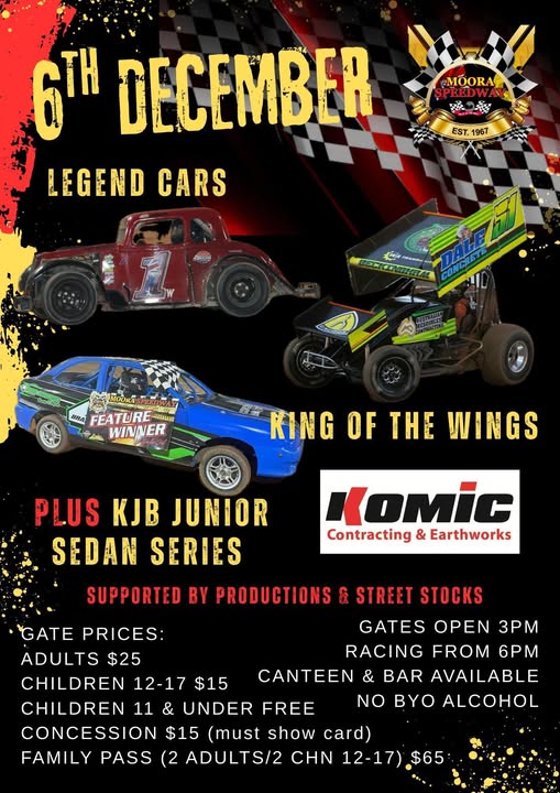Moora Speedway 6 December Meet