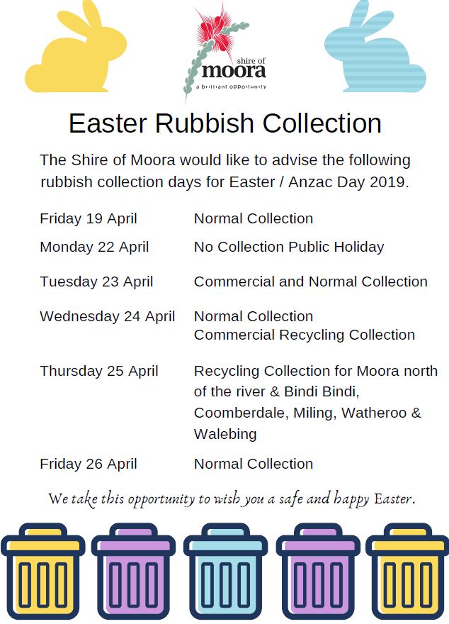 Easter & ANZAC day Rubbish Collection