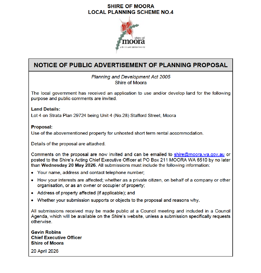 NOTICE OF PUBLIC ADVERTSEMENT OF PLANNING PROPOSAL